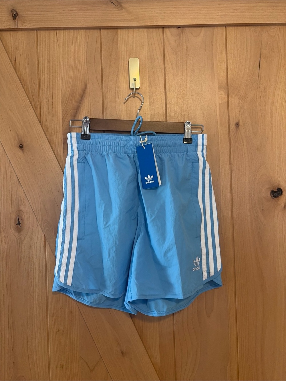 NWT Adidas Originals Men's Classic Sprinter Shorts Pale Blue